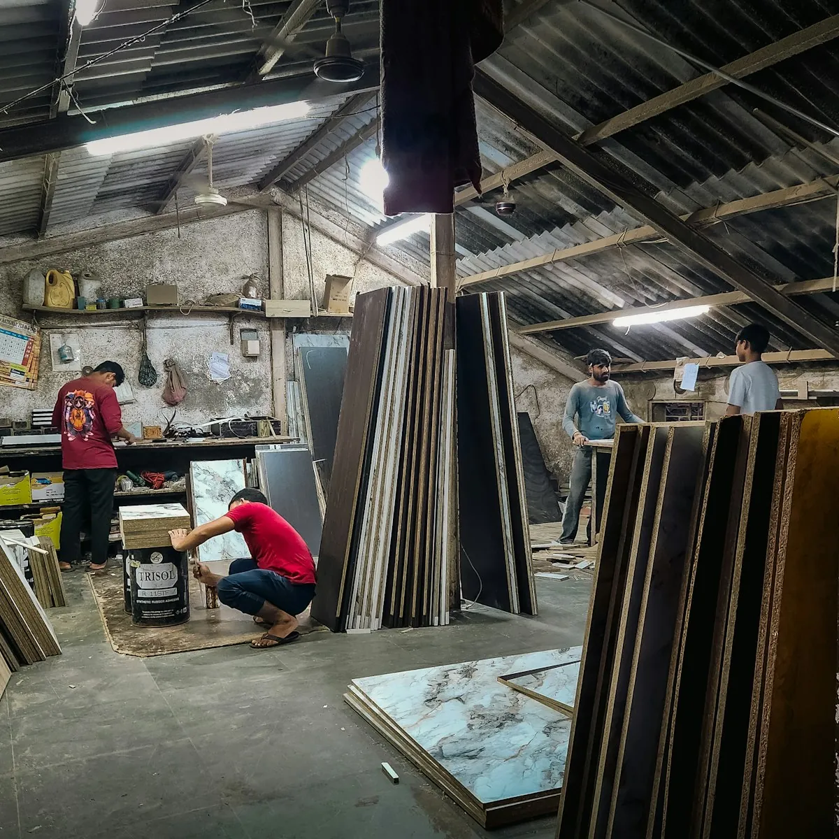 Custom furniture manufacturing workshop
